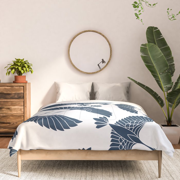Abstract Japanese Herons Comforter Gallery Image 3