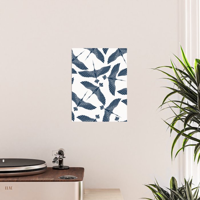 Abstract Japanese Herons Poster Gallery Image 2