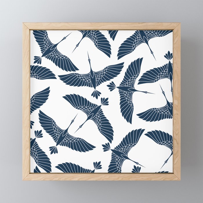 Abstract Japanese Herons Mini Art Print Gallery Image 1