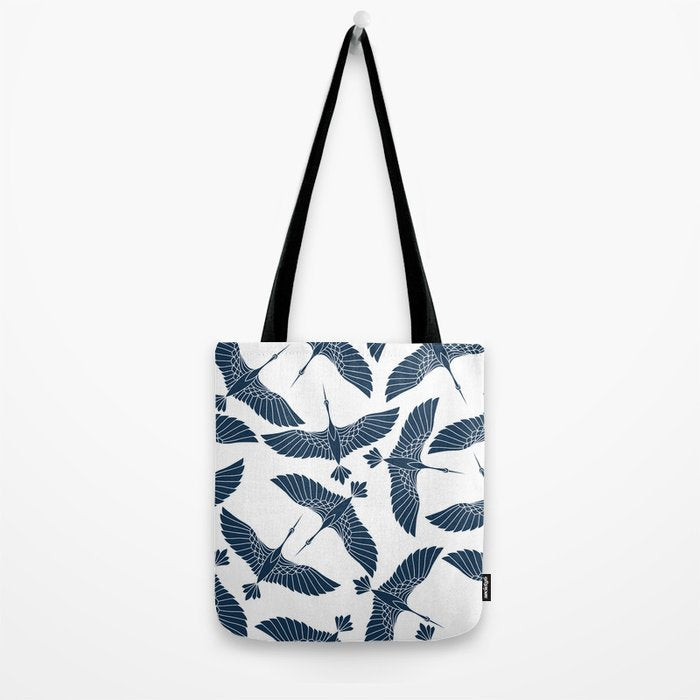 Abstract Japanese Herons Tote Bag Gallery Image 2