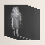 MAGIC GIRL - glitter artwork by Yana Potter, black and white photo, night vibes, sparkling and shiny Wrapping Paper Gallery Image 3