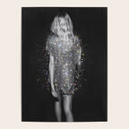 MAGIC GIRL - glitter artwork by Yana Potter, black and white photo, night vibes, sparkling and shiny Poster Gallery Image 4