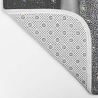 MAGIC GIRL - glitter artwork by Yana Potter, black and white photo, night vibes, sparkling and shiny Bath Mat Gallery Image 2