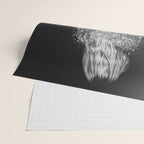 MAGIC GIRL - glitter artwork by Yana Potter, black and white photo, night vibes, sparkling and shiny Wrapping Paper Gallery Image 2