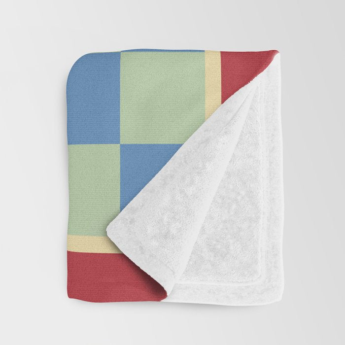 Blue and Light Green Checkerboard Pattern Throw Blanket Gallery Image 3