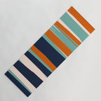 Stripes Abstract, Orange, Teal, Navy Yoga Mat Gallery Image 1