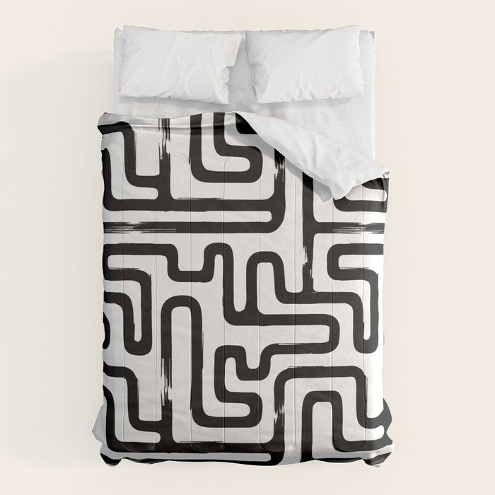 Hand drawn paint brush line pattern Comforter Gallery Image 6