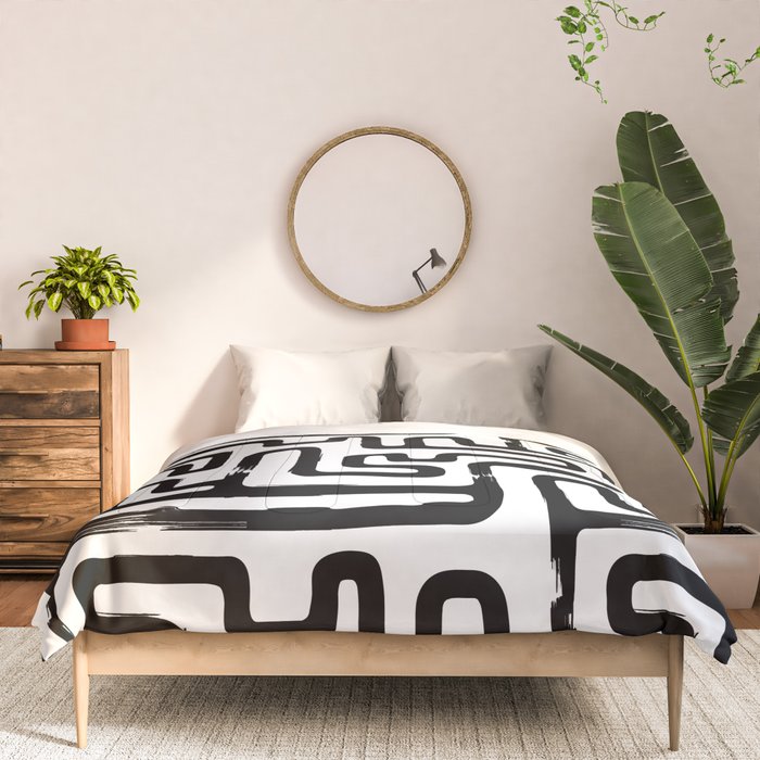 Hand drawn paint brush line pattern Comforter Gallery Image 3