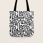 Hand drawn paint brush line pattern Tote Bag Gallery Image 1