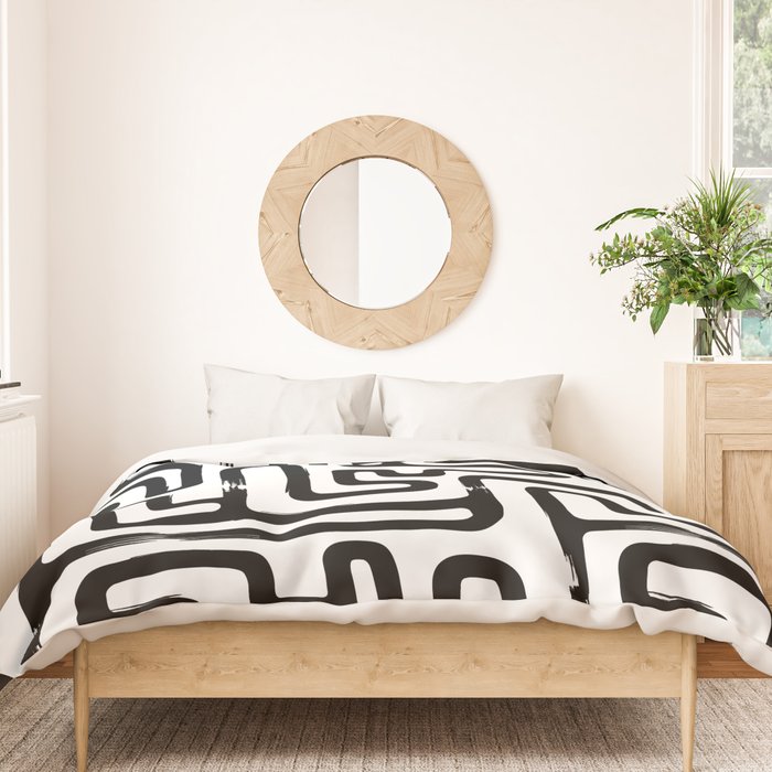 Hand drawn paint brush line pattern Duvet Cover Gallery Image 3