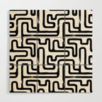 Hand drawn paint brush line pattern Wood Wall Art Gallery Image 1