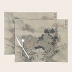 Vintage Japanese Landscape Painting Placemat Gallery Image 1