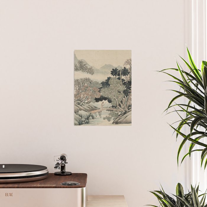 Vintage Japanese Landscape Painting Poster Gallery Image 2
