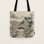 Vintage Japanese Landscape Painting Tote Bag Gallery Image 1