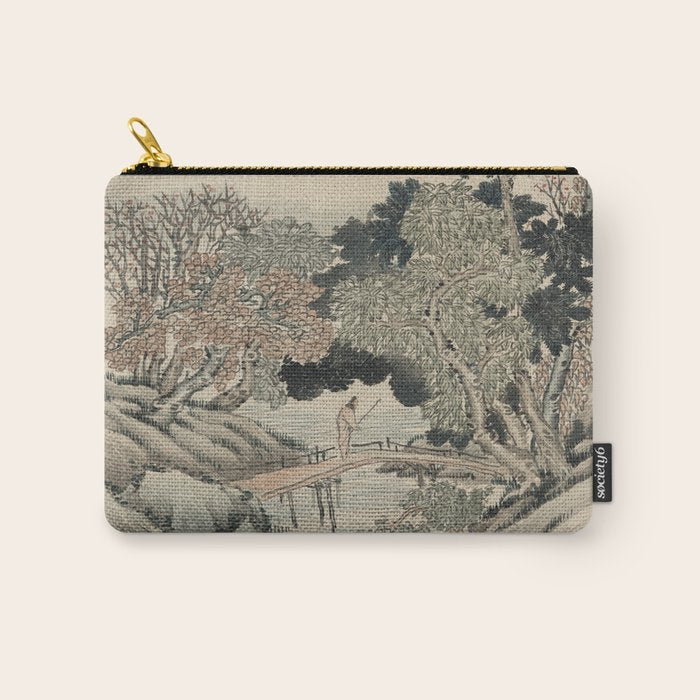 Vintage Japanese Landscape Painting Carry All Pouch Gallery Image 1