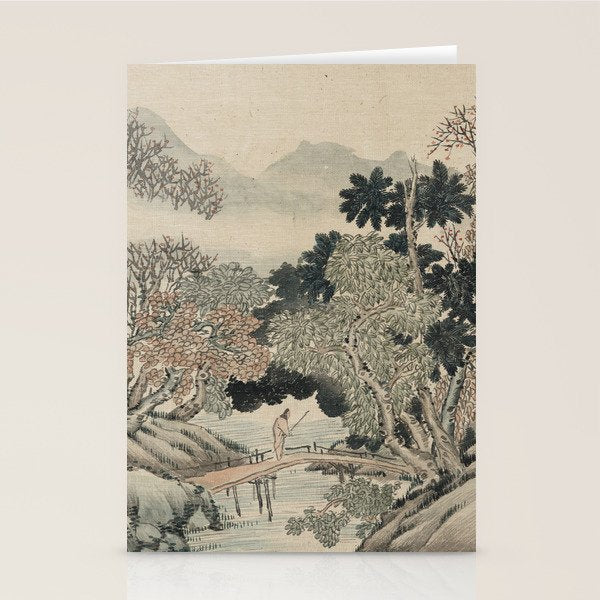 Vintage Japanese Landscape Painting Stationery Card Gallery Image 2