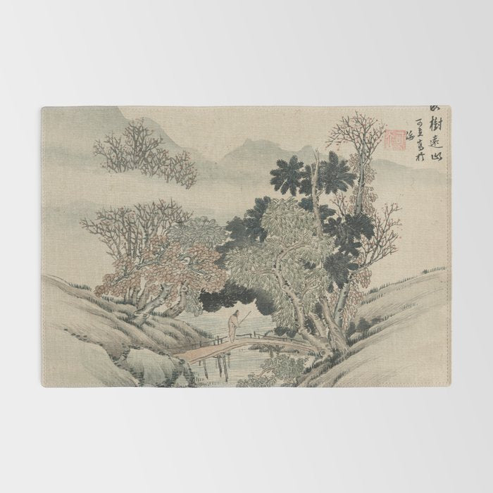 Vintage Japanese Landscape Painting Rug Gallery Image 2