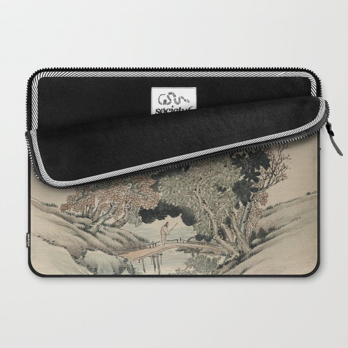 Vintage Japanese Landscape Painting Laptop Sleeve Gallery Image 2