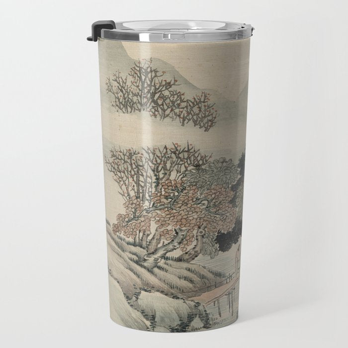Vintage Japanese Landscape Painting Travel Mug Gallery Image 3