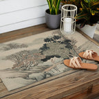 Vintage Japanese Landscape Painting Outdoor Rug Gallery Image 2