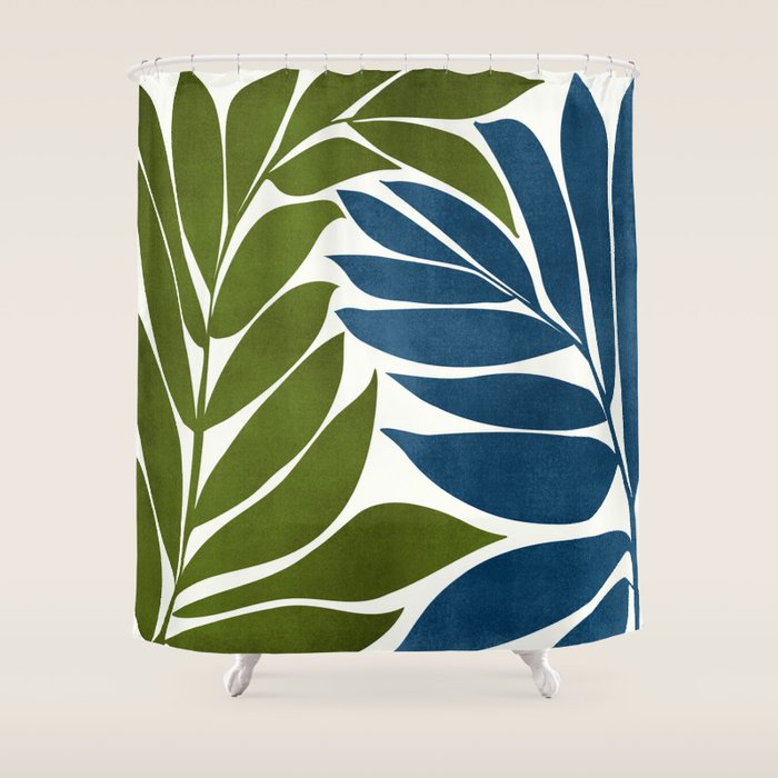 Deep Woods Botanical Painting Shower Curtain Gallery Image 1