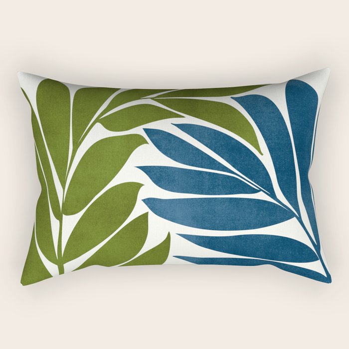 Deep Woods Botanical Painting Rectangular Pillow Gallery Image 1
