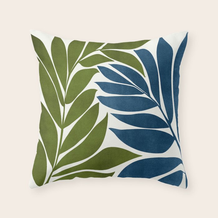 Deep Woods Botanical Painting Throw Pillow Gallery Image 6
