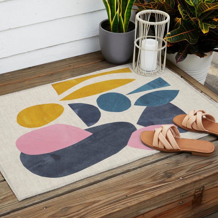 Gold Among Rocks Outdoor Rug Gallery Image 2