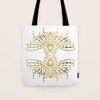 Death's Head Hawkmoth - Gold Palette Tote Bag Gallery Image 1