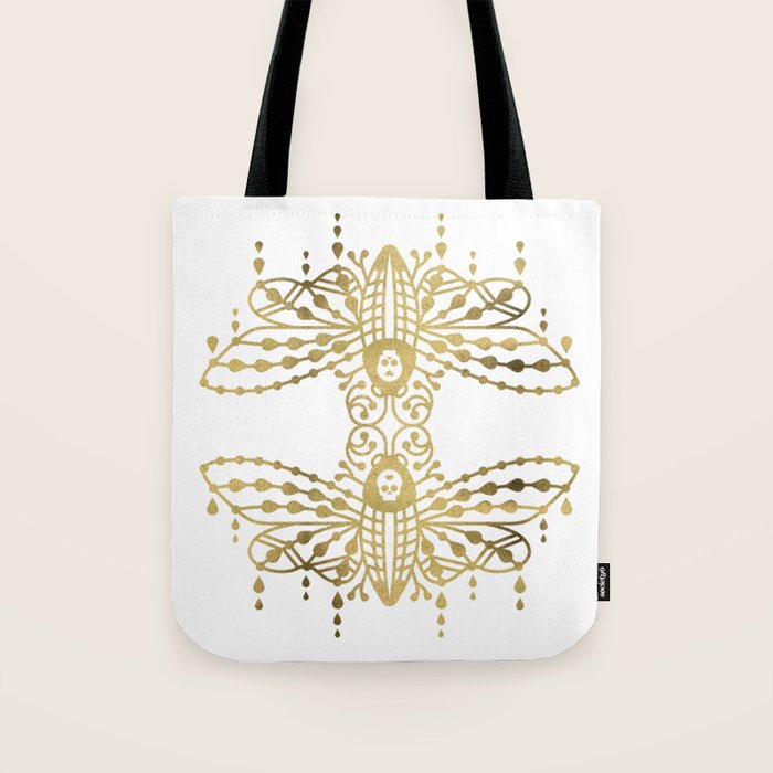 Death's Head Hawkmoth - Gold Palette Tote Bag Gallery Image 1