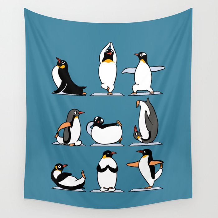 Penguin Yoga Wall Tapestry Gallery Image 4