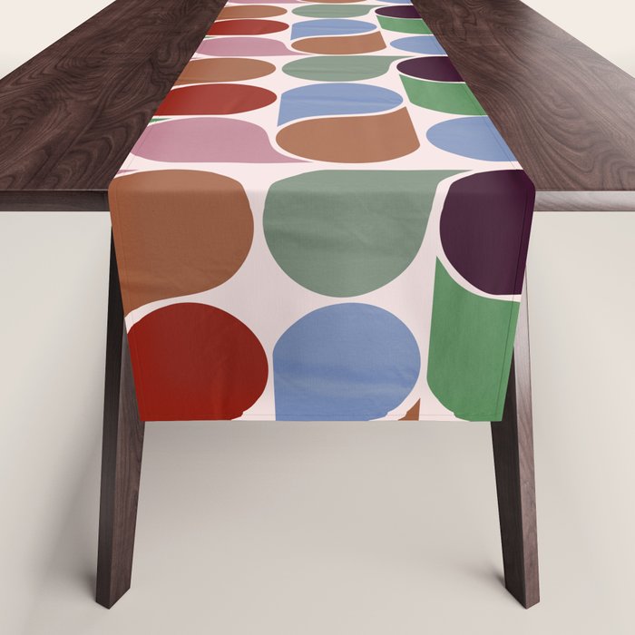 Colorful Geometric Raindrop Pattern Table Runner Gallery Image 1