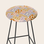 Vintage scandinavian floral art pattern Stool Gallery Image 2
