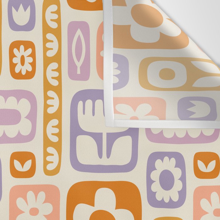 Vintage scandinavian floral art pattern Wall Tapestry Gallery Image 3