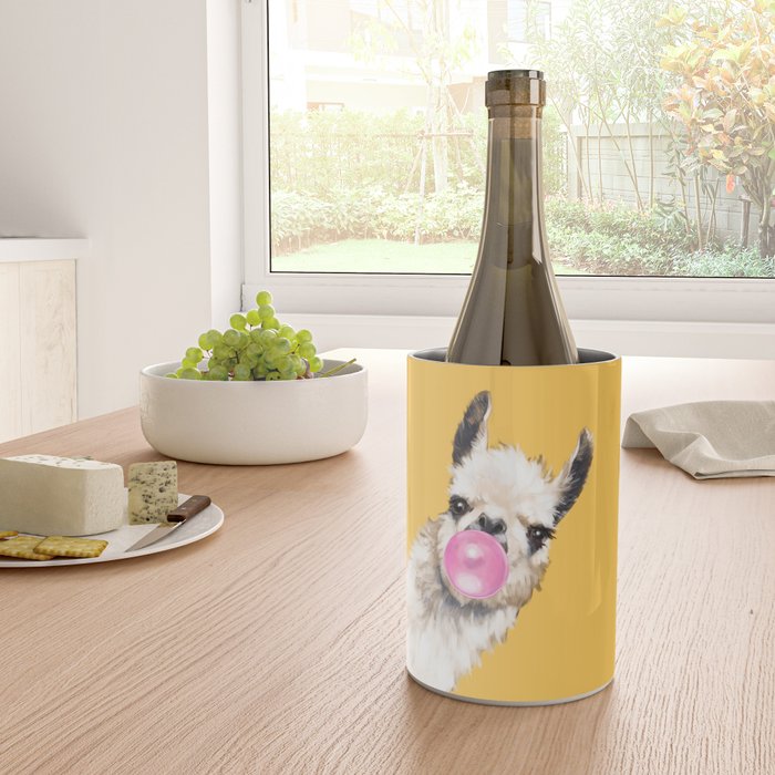 Bubble Gum Sneaky Llama in Yellow Wine Chiller Gallery Image 4