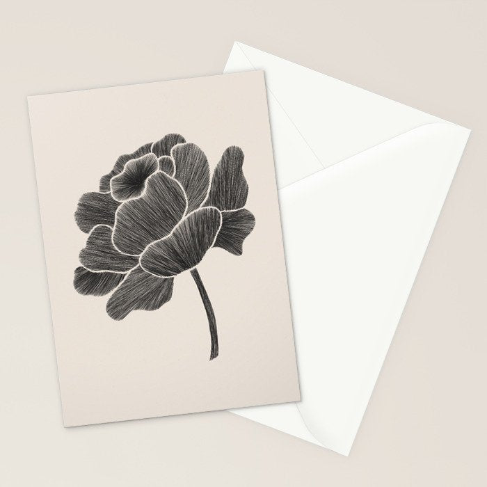 Black Peony I Stationery Card Gallery Image 2