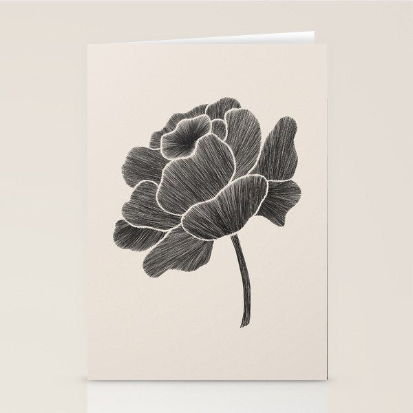 Black Peony I Stationery Card Gallery Image 2