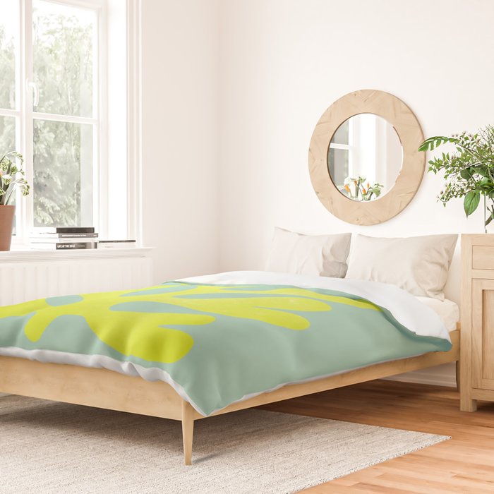Lime & Sea Green: Matisse Paper Cutouts 06 Duvet Cover Gallery Image 2