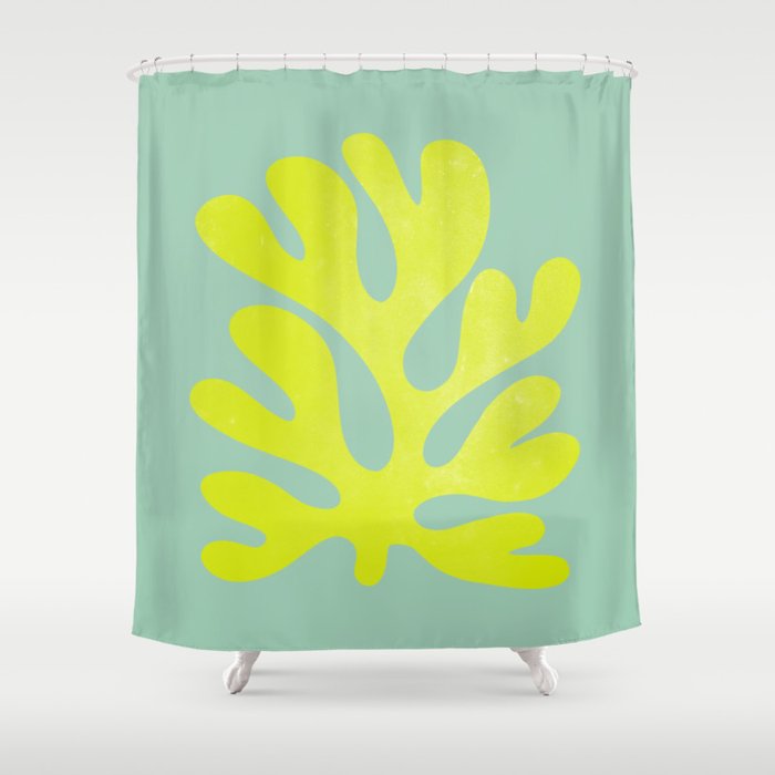 Lime & Sea Green: Matisse Paper Cutouts 06 Shower Curtain Gallery Image 1