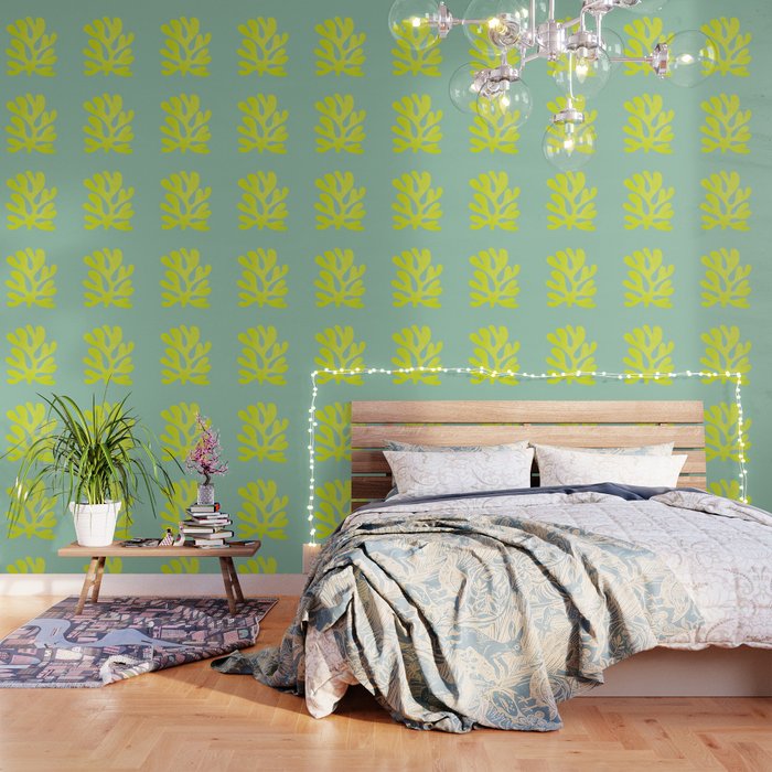 Lime & Sea Green: Matisse Paper Cutouts 06 Wallpaper Gallery Image 3