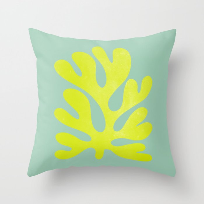 Lime & Sea Green: Matisse Paper Cutouts 06 Throw Pillow Gallery Image 6
