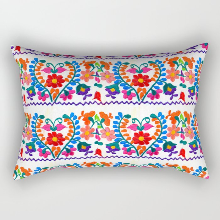 Mexican Fiesta of Flowers  Rectangular Pillow Gallery Image 2