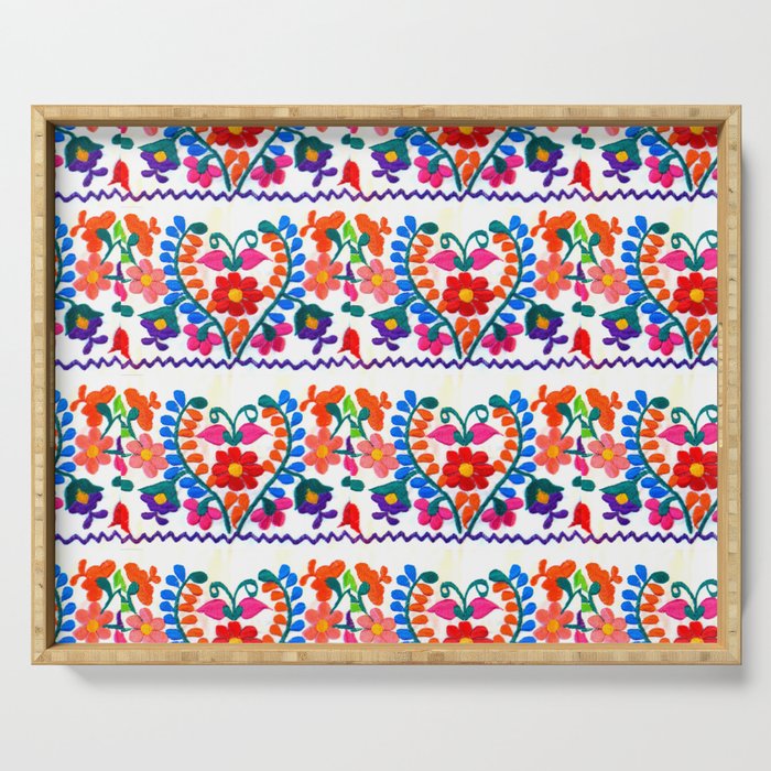Mexican Fiesta of Flowers  Serving Tray Gallery Image 1