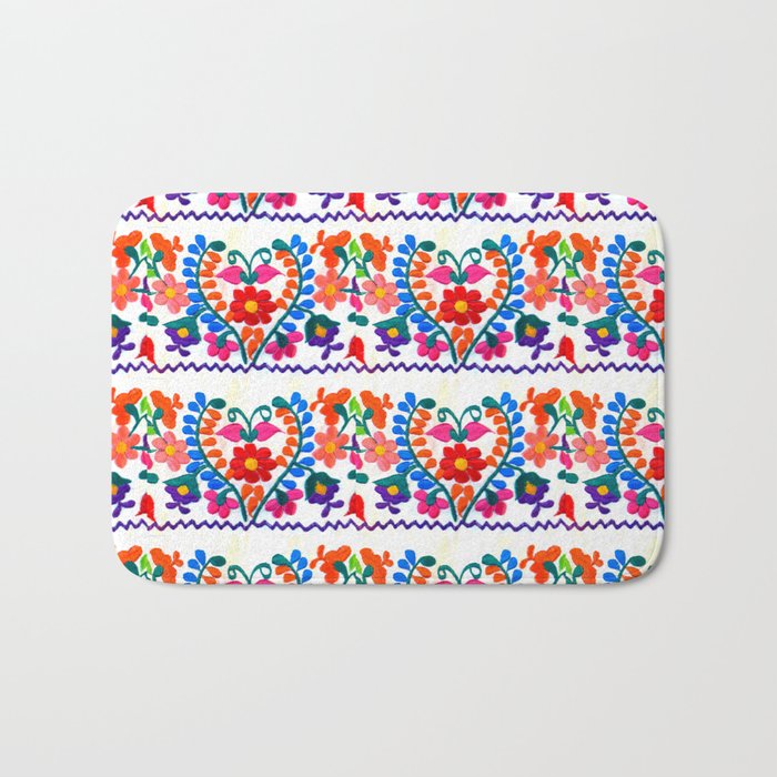 Mexican Fiesta of Flowers  Bath Mat Gallery Image 1