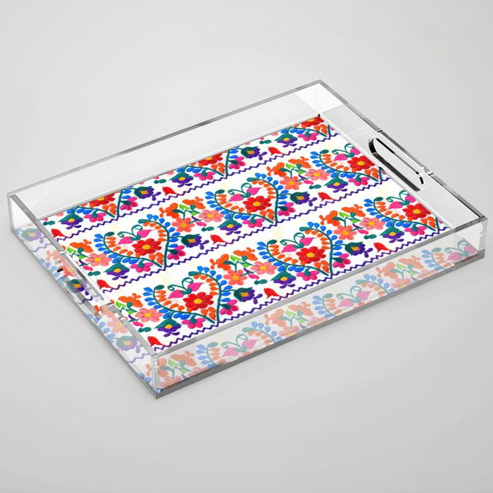 Mexican Fiesta of Flowers  Acrylic Tray Gallery Image 1