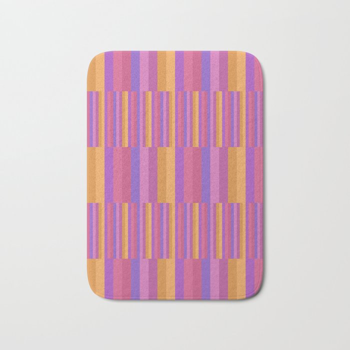 Mixed Stripes Pattern IV Colorful 90s Bath Mat Gallery Image 1