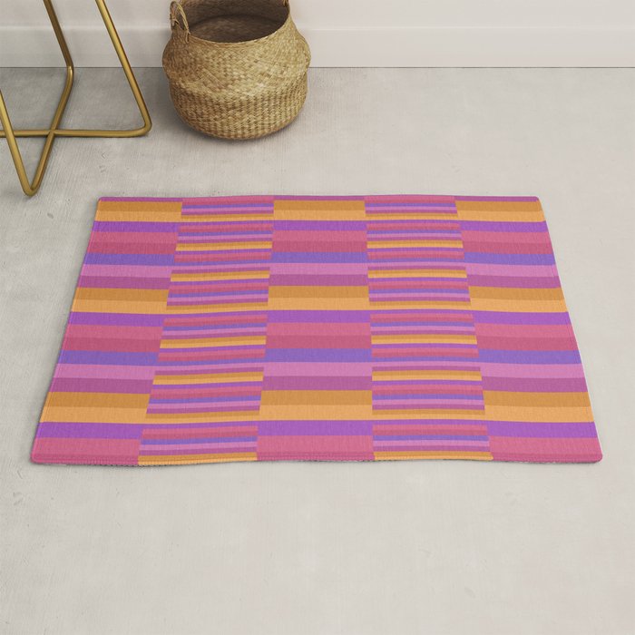 Mixed Stripes Pattern IV Colorful 90s Rug Gallery Image 1