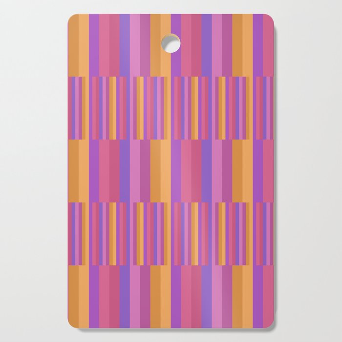 Mixed Stripes Pattern IV Colorful 90s Cutting Board Gallery Image 1