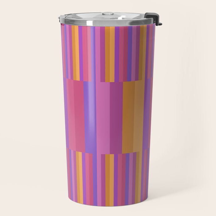 Mixed Stripes Pattern IV Colorful 90s Travel Mug Gallery Image 2