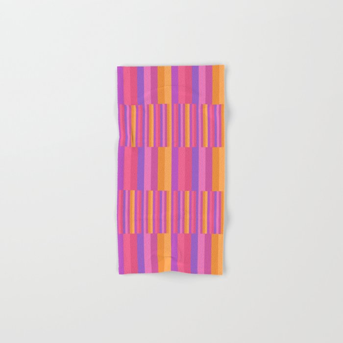 Mixed Stripes Pattern IV Colorful 90s Bath Towel Gallery Image 1